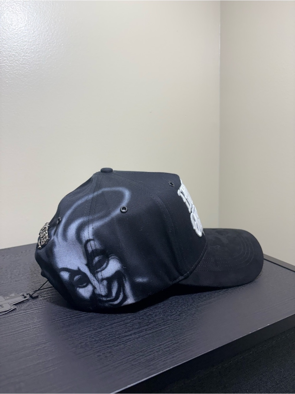 Black Graphic Face Baseball Cap - Dandy Hat